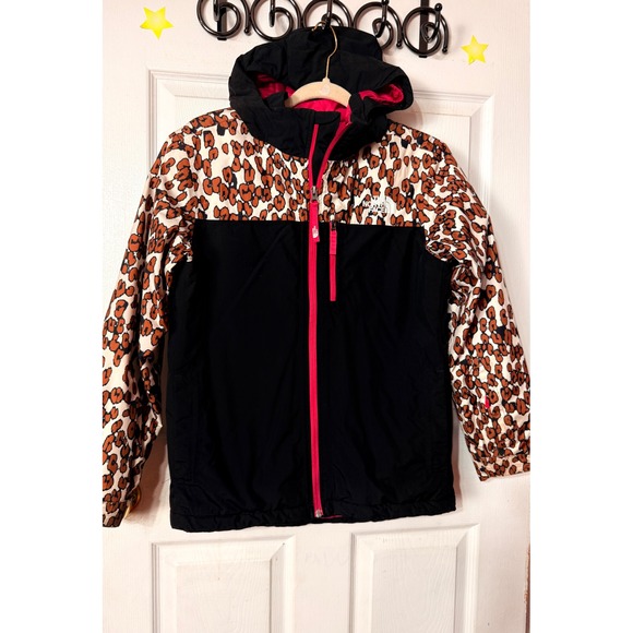 The North Face Jackets & Blazers - The North Face Youth Junior Leopard Print Hooded Jacket Black Pink Size L 14/16